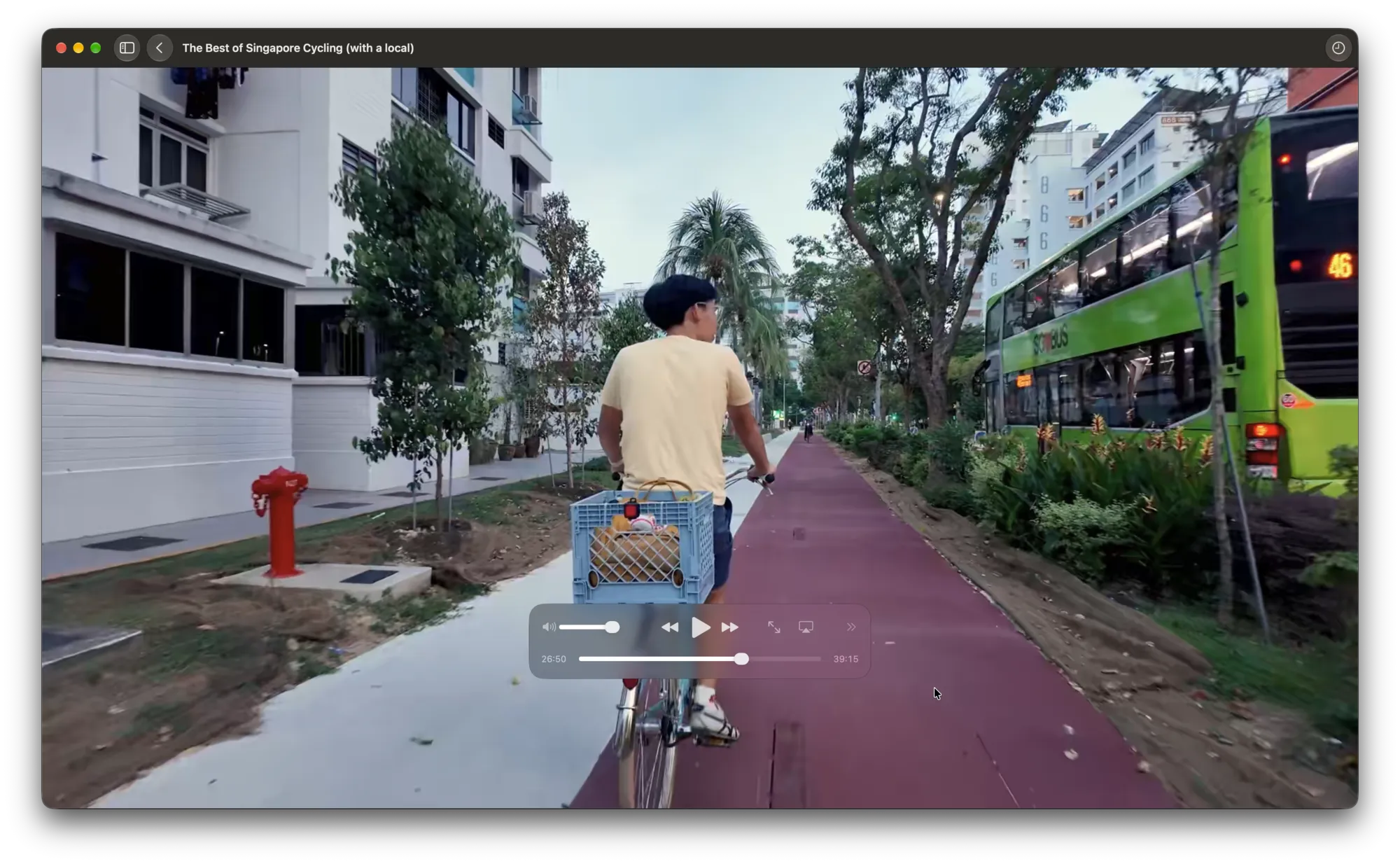 A video playing in Player for Nebula with the native macOS player controls